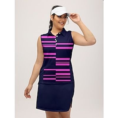 Women's Golf Polo Shirt Navy Sleeveless Top Ladies Golf Attire Clothes Outfits Wear Apparel Lightinthebox