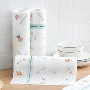 Kitchen Cloth Disposable Thickened Water Washed Printed Dry And Wet Dual-Purpose Cleaning Dishwashing Oil Free Household Cloth Lightinthebox