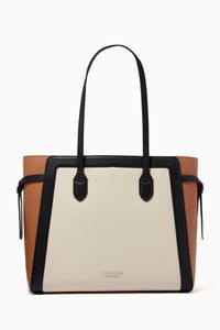 Knot Colourblock Tote Bag in Leather