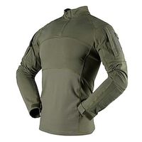 Men's Combat Shirt Tactical Military Shirt Camo  Camouflage Long Sleeve Outdoor Summer Autumn Multi-Pockets Breathable Quick Dry Sweat wicking Top Cotton Camping  Hiking Hunting Military Training Lightinthebox - thumbnail