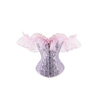 Women's Light Purple Corsets Shapewear Flower Corsets Party Christmas Wedding Party Lace Breathable Off Shoulder Short Sleeve Backless Summer Spring Black White Lightinthebox - thumbnail