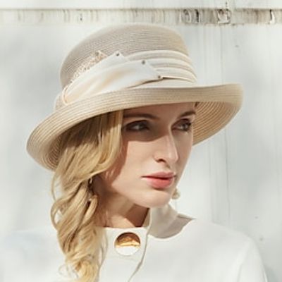 Hats Straw synthetic fibre Straw Hat Sun Hat Wedding Tea Party Elegant Wedding With Beading Splicing Headpiece Headwear Lightinthebox Hats Straw synthetic fibre Straw Hat Sun Hat Wedding Tea Party Elegant Wedding With Beading Splicing Headpiece Headwear Lightinthebox
