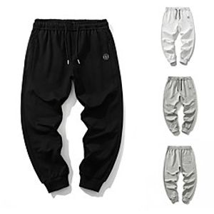 Men's Track Pants Athletic Bottoms Drawstring Elastane Summer Fitness Gym Workout Jogging Moisture Wicking Breathable Normal Sport Solid Colored White Black Grey  Micro-elastic  Full Length Lightinthebox