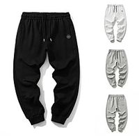 Men's Track Pants Athletic Bottoms Drawstring Elastane Summer Fitness Gym Workout Jogging Moisture Wicking Breathable Normal Sport Solid Colored White Black Grey  Micro-elastic  Full Length Lightinthebox - thumbnail