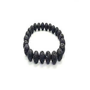 men women natural lava gem stone beads elastic 8mm bracelet handmade jewelry (black holed) Lightinthebox