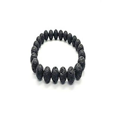 men women natural lava gem stone beads elastic 8mm bracelet handmade jewelry (black holed) Lightinthebox