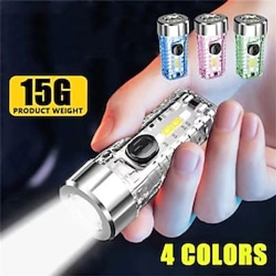 1pc Mini Multi-function Built-in Battery Keychain Flashlight Outdoor Home Night Red Blue Light Flash Charging Strong Light Lantern Lightinthebox
