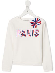 Charabia Paris print jumper - White