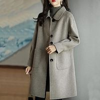 Women's Winter Jacket Winter Coat Casual Jacket Windproof Warm Outdoor Street Daily Vacation Pocket Single Breasted Turndown Contemporary Casual Daily Modern Street Style Solid Color Regular Fit Lightinthebox - thumbnail