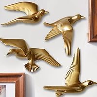 1pc Golden Flying Bird Hanging Ornaments Small Birds Wall Decorations Resin Crafts Living Room Background Wall Decorations Indoor Home Decor miniinthebox