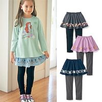 Kids Girls' Leggings Graphic Active School 7-13 Years Spring Blue Sky Blue Purple Lightinthebox - thumbnail