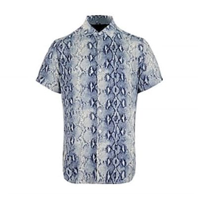Snake Skin Pattern Abstract Men's Shirt Daily Wear Going out Weekend Autumn Fall Turndown Short Sleeves Navy Blue, Blue, Brown S, M, L 4-Way Stretch Fabric Shirt Lightinthebox Snake Skin Pattern Abstract Men's Shirt Daily Wear Going out Weekend Autumn Fall Turndown Short Sleeves Navy Blue, Blue, Brown S, M, L 4-Way Stretch Fabric Shirt Lightinthebox