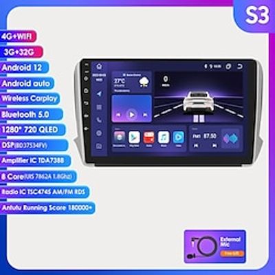 Android 12 Carplay 2 din  Car Multimedia Player For Peugeot PG 2008 208 2012-2018 Navigation GPS Radio Stereo  Bluetooth 128G Lightinthebox