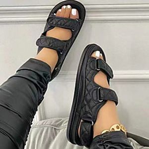 Women's Sandals Sporty Sandals Wedge Heel Round Toe PU Solid Colored White Light Red Black miniinthebox