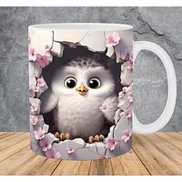 3D Owl Ceramic Mug - Creative Space Design - Animal Bird Cup for Tea, Milk, Coffee - Home Table Decoration - Ideal Gift for Bird Lovers and Friends Lightinthebox