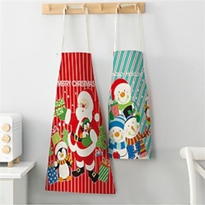 Chistmas Apron, Holiday Kitchen Apron Christmas Santa Claus/Elk/Snowman Style Decoration Apron for Christmas Dinner Party Cooking Baking Crafting House Cleaning miniinthebox