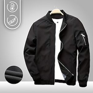 Men's Hiking Jacket Bomber Jacket Hiking Windbreaker Cotton Winter Outdoor Thermal Warm Windproof Outerwear Winter Jacket Full Length Visible Zipper Fishing Camping  Hiking  Caving Traveling Black Lightinthebox