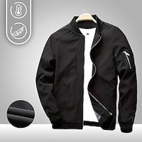 Men's Hiking Jacket Bomber Jacket Hiking Windbreaker Cotton Winter Outdoor Thermal Warm Windproof Outerwear Winter Jacket Full Length Visible Zipper Fishing Camping  Hiking  Caving Traveling Black Lightinthebox - thumbnail
