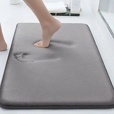 Deep Gray Bath Mat,Memory Foam Bathroom Rugs Modern Bathroom Rug Indoor Carpet Non-Slip Absorbent Bathtub Mat, For Home Shower Room Decor Lightinthebox