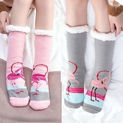 Adult Floor Socks Indoor Warm Feet Covers Moon Socks Autumn and Winter Socks Covers Men S and Women S Thickened Velvet Non Slip Silicone Lightinthebox