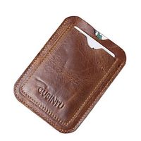 Leather Card Bag Simple Driver's License Bag Bus Card Sleeve Bank Card Bag Coin Purse Work Card Sleeve miniinthebox - thumbnail