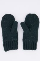 Little Girls Textured Gloves  Dark Green - thumbnail