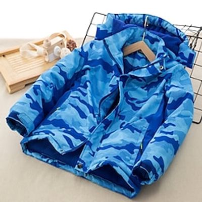 Kids Boys Raincoat Outerwear Graphic Long Sleeve Zipper Coat School Adorable Daily Black Red Blue Spring Fall 7-13 Years Lightinthebox