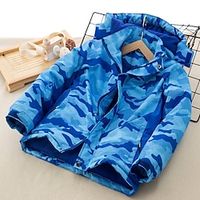 Kids Boys Raincoat Outerwear Graphic Long Sleeve Zipper Coat School Adorable Daily Black Red Blue Spring Fall 7-13 Years Lightinthebox - thumbnail