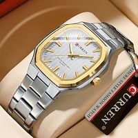 CURREN Men Quartz Watch Creative Minimalist Fashion Wristwatch Luminous Waterproof Decoration Steel Watch Lightinthebox - thumbnail