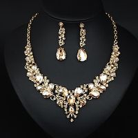 Jewelry Set 3pcs Glass Alloy 1 Necklace Earrings Women's Elegant Vintage Fashion Geometrical Geometric Jewelry Set For Wedding Party Wedding Guest Lightinthebox
