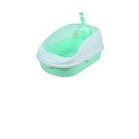 Pets Club Open Cat Toilet with High Rim Anti Flashing Litter Box with Scoop