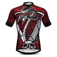 21Grams Men's Short Sleeve Cycling Jersey Summer Spandex Polyester Black  Red Sugar Skull Skull Snake Bike Jersey Top Mountain Bike MTB Road Bike Cycling Quick Dry Moisture Wicking Breathable Sports Lightinthebox - thumbnail