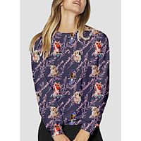 Women's Sweatshirt Pullover Plants Text Animal Print Daily Sports 3D Print Active Streetwear Hoodies Sweatshirts  Gray miniinthebox - thumbnail
