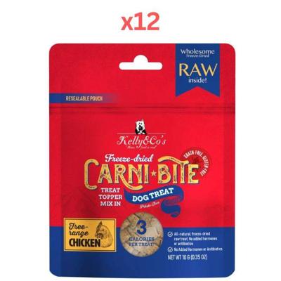 Kelly & Co's Freeze Dried Carni Bite Topper Mix In Chicken For Dog Treat - 10g (Pack of 12)