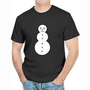 Men's Unisex Tee T shirt Shirt Hot Stamping Graphic Prints Snowman Plus Size Print Short Sleeve Casual Tops 100% Cotton Basic Designer Big and Tall Round Neck White Blue Red  Summer Lightinthebox