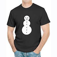 Men's Unisex Tee T shirt Shirt Hot Stamping Graphic Prints Snowman Plus Size Print Short Sleeve Casual Tops 100% Cotton Basic Designer Big and Tall Round Neck White Blue Red  Summer Lightinthebox - thumbnail