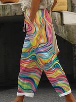 Women's Colorful Printed Casual Trousers