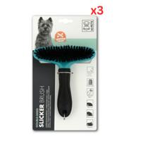 M-PETS Double Sided Slicker Brush (Pack of 3)