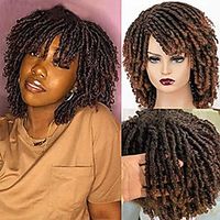 gusif dreadlock wig for black women 2021 new roll short curly braided twist wigs fashion synthetic curly braided wigs black hair (t1b30) Lightinthebox - thumbnail