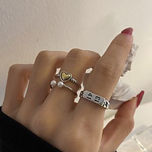 925 sterling silver custom korean ins niche design love pearl open ring female light luxury fashion jewelry Lightinthebox