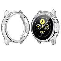 vanjua hd case compatible with samsung galaxy watch active 2 screen protector case 44mm 40mm, soft tpu bumper full around cover for samsung galaxy watch active 2 40 44 (silver, 44mm) Lightinthebox - thumbnail