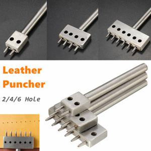 New2/4/6 Hole Row Leather Craft Round Hole Puncher Cutter 8mm Spacing Punch Tool