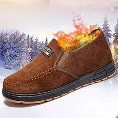 Men's Loafers  Slip-Ons Winter Shoes Comfort Shoes Walking Casual Daily Cloth Massage Comfortable Slip Resistant Booties / Ankle Boots Loafer Camel Coffee Spring Fall miniinthebox