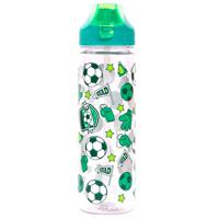 Eazy Kids Tritan Water Bottle With 2in1 drinking Flip lid and Sipper Soccer - Green 650ml