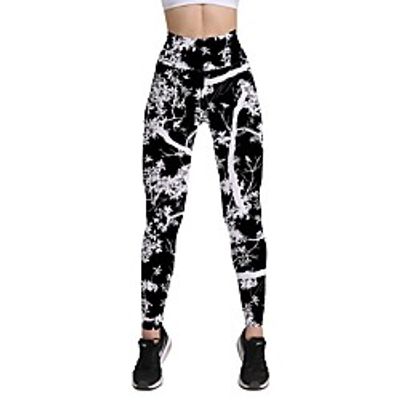 Women's Basic Casual Comfort Daily Gym Leggings Pants Graphic Ankle-Length Print Black Lightinthebox