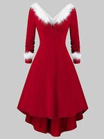 Long Sleeved V-Neck Dress - thumbnail