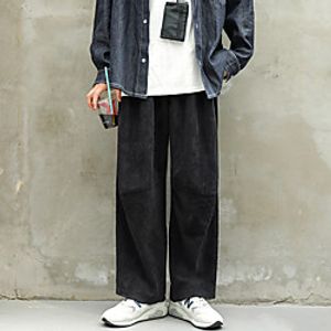 Men's Stylish Casual / Sporty Comfort Breathable Daily Sports Pants Pants Solid Color Full Length Wide Leg ArmyGreen Blue Khaki Black miniinthebox