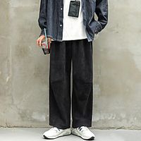 Men's Stylish Casual / Sporty Comfort Breathable Daily Sports Pants Pants Solid Color Full Length Wide Leg ArmyGreen Blue Khaki Black miniinthebox - thumbnail