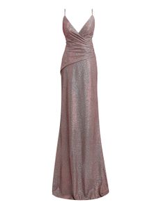 Spaghetti Straps Low Back Metallic Dress