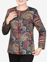 Folk Style Women Printed O-neck Jacket